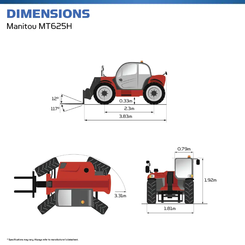 Manitou MT625H - 5.85m Telehandler - Hire Safe Solutions