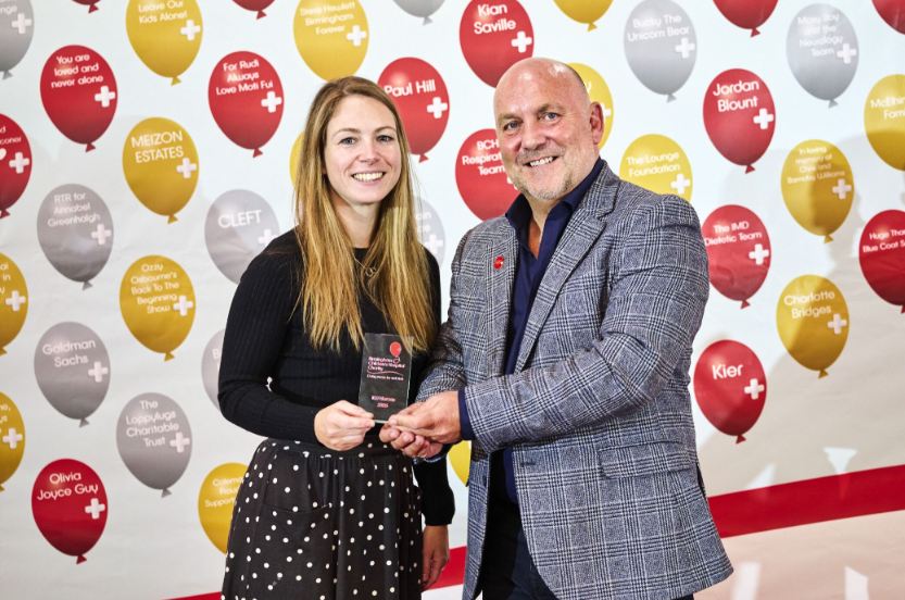 HR Manager, Pippa receiving the 100 Heroes Award